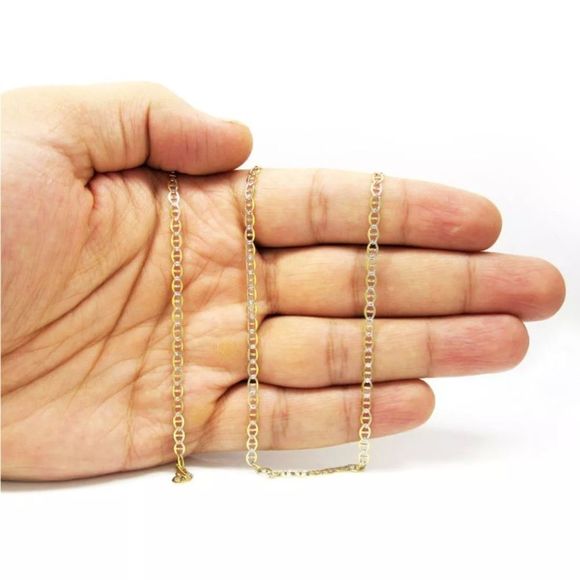 NEW Real Gold Diamond Cut Mariner Chain 3mm 20” - Picture 3 of 4